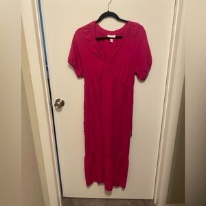 Isabel Maternity by Ingrid & Isabel Vibrant Pink Midi Dress